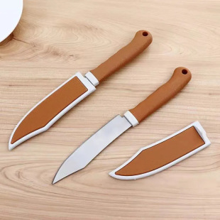 Fruit Knife with Set, Travel Home, Portable Fruit Knife, Box, Fruit Knife, Yellow Set Knife with Sheath, Fruit Knife, Yellow Box Knife