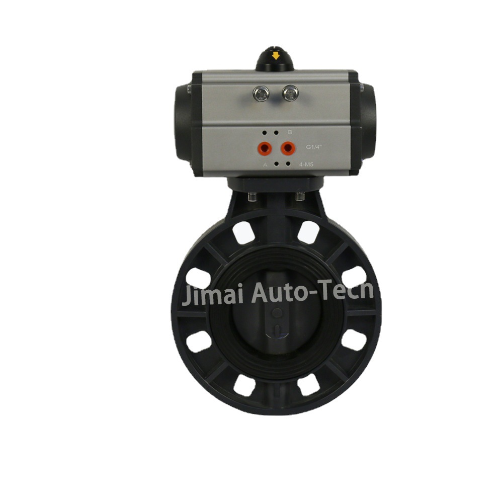 气动UPVC蝶阀 塑料球阀   Q611S-10K 气动塑料蝶阀 气动PVC蝶阀