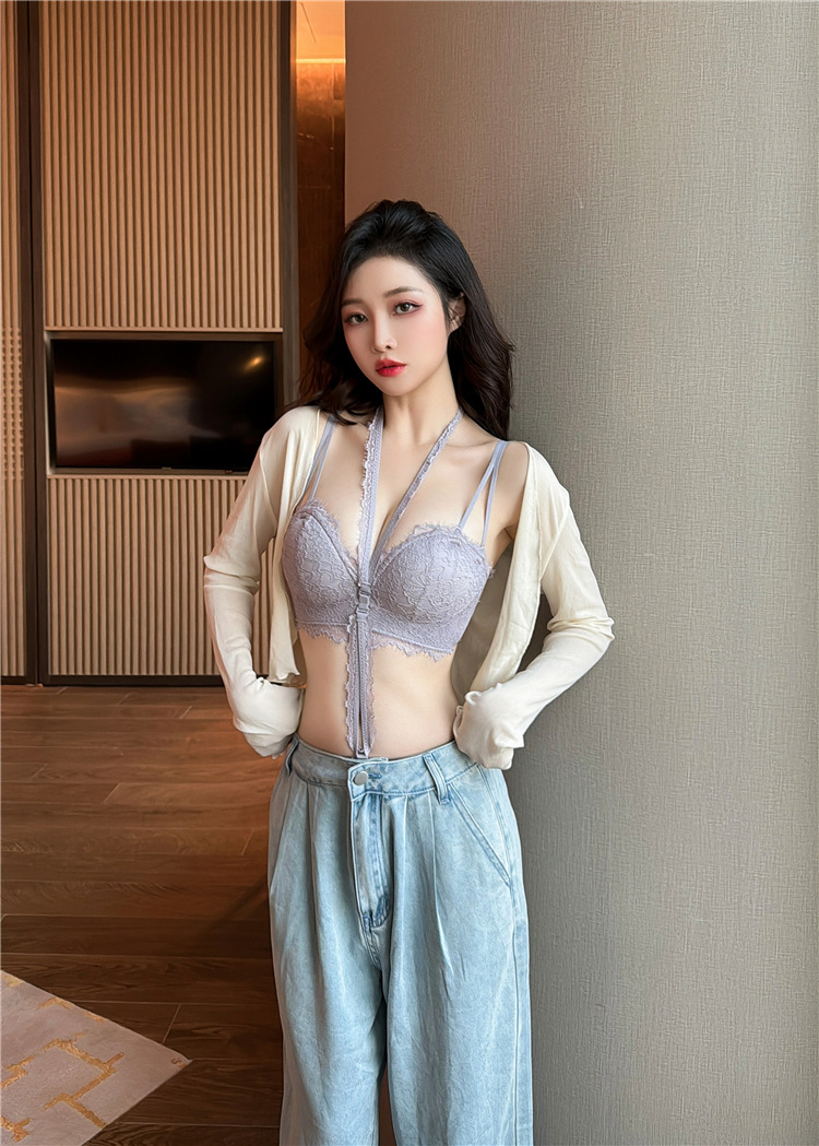 Damen Spitzen Bh Und Slip Set Mit Neckholder Und Verschluss_voghion.com