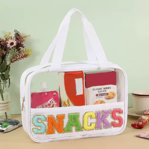 Cross-Border Amazon Chenille Letter Cosmetic Bag Beauty Storage Bag with Handle Large Travel Toiletries Storage Bag