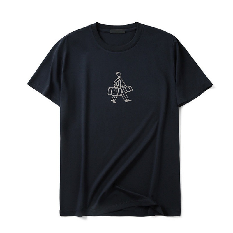 Camiseta de verão leve e luxuosa, confeccionada em algodão italiano, com gola redonda, manga curta e respirável, ideal para homens e mulheres._voghion.com