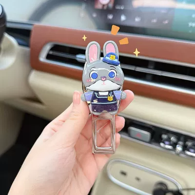 Judy Nick Zootopia Car Seat Belt Plug Extension Holder Cute Car Interior Accessories (Seat belt shoulder pad) - judy-rabbit
