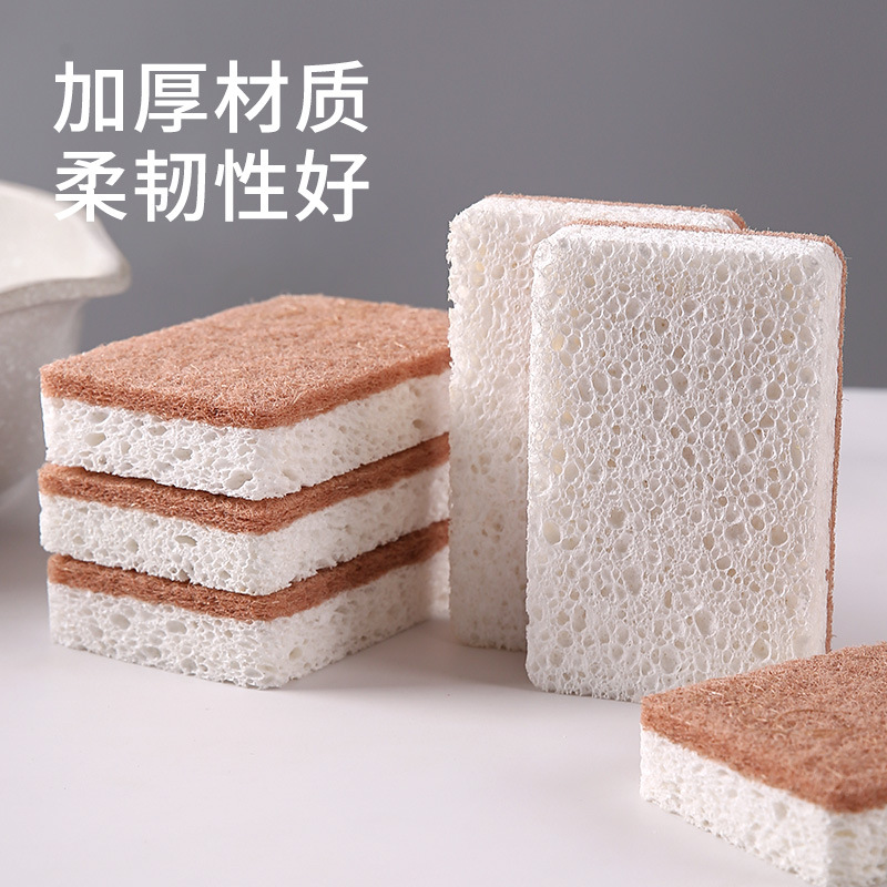 Sisal pulpa de madera de algodón estropajo de cocina absorbente antiadherente plato de aceite Toalla de trapo cepillo de esponja cepillo al por mayor Amazon