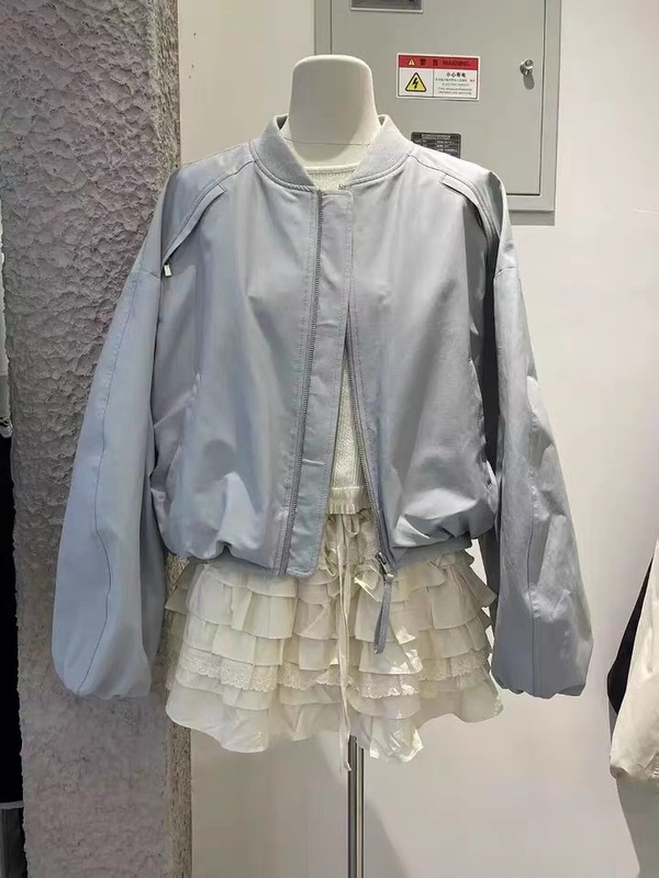 韩系拉链短款棒球服外套女2025秋款新款宽松休闲小个子夹克上衣潮|undefined