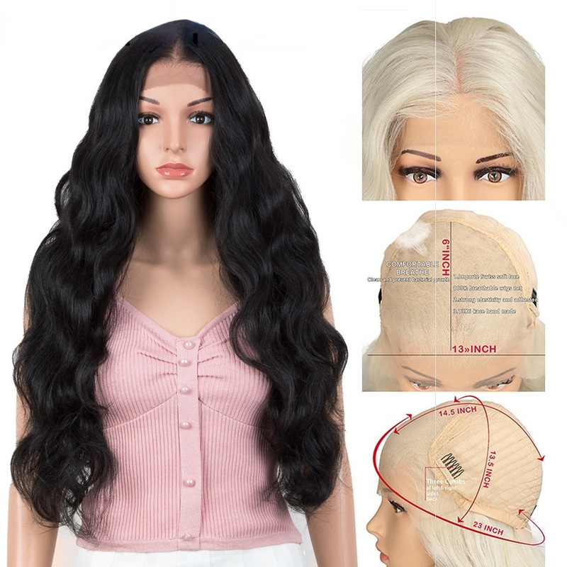 Amazon new colorful big wave 30 inch long curly hair 13*6 front lace women's Chemical Fiber wig head cover