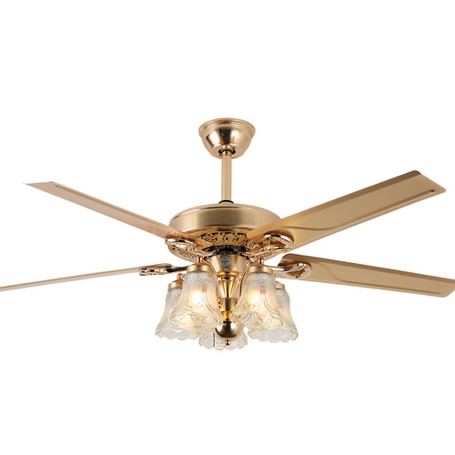 American living room ceiling fan light frequency conversion smart voice restaurant fan light bedroom balcony home high wind fan light