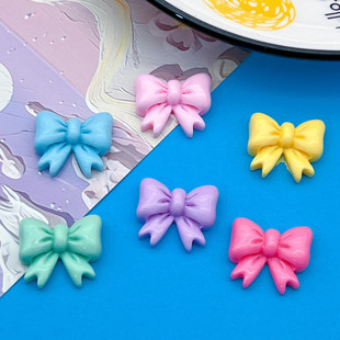Resin accessories bright face color bow tie hairpin hair rope hole shoes buckle DIY handmade material patch