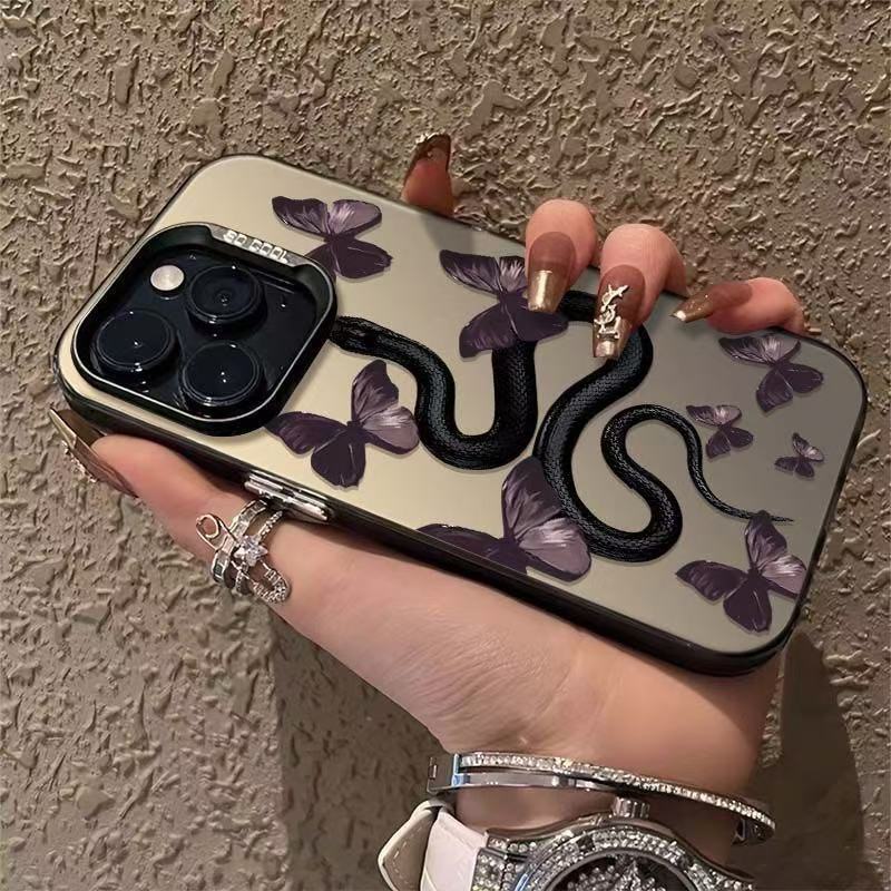 Serpiente mariposa para iPhone16Pro funda para teléfono móvil 15/14/13 láser 12 Apple 11XsMax/Plus nuevo
