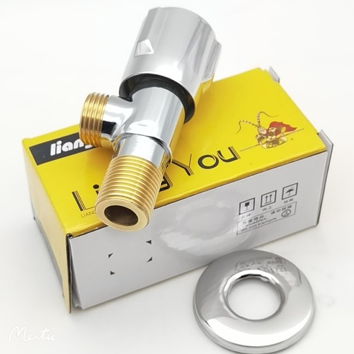 Factory Direct Sale Full Copper Tri-Valve Copper Tooth Angle Valve Cold and Hot Brass Body Hot Water Heater 4/3 Way 4 Way Angle Valve