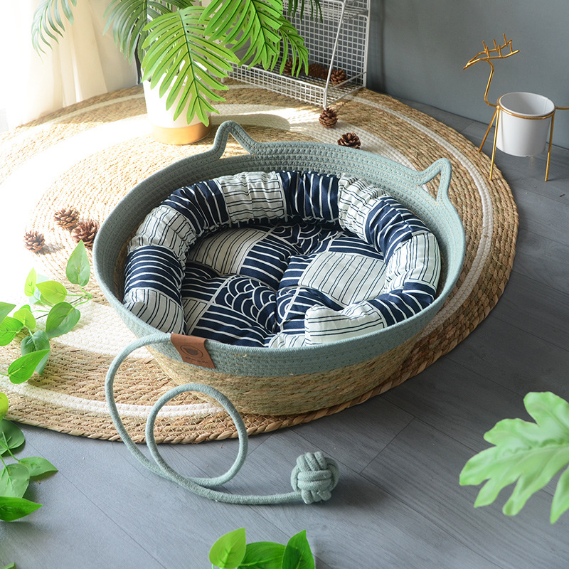 바다색 재미있는 스타일 + 진한 파란색 화장솜 + 베개