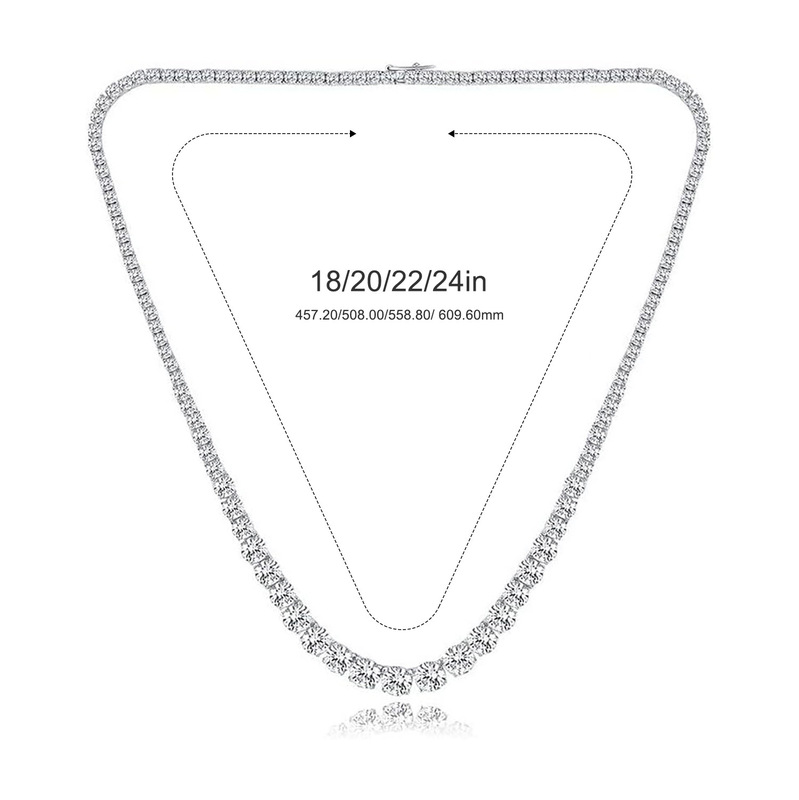4爪3mm-7mmグラデーションジルコンテニスネックレス首チェーンファッション重工アマゾン対外貿易爆金工場卸売り|undefined