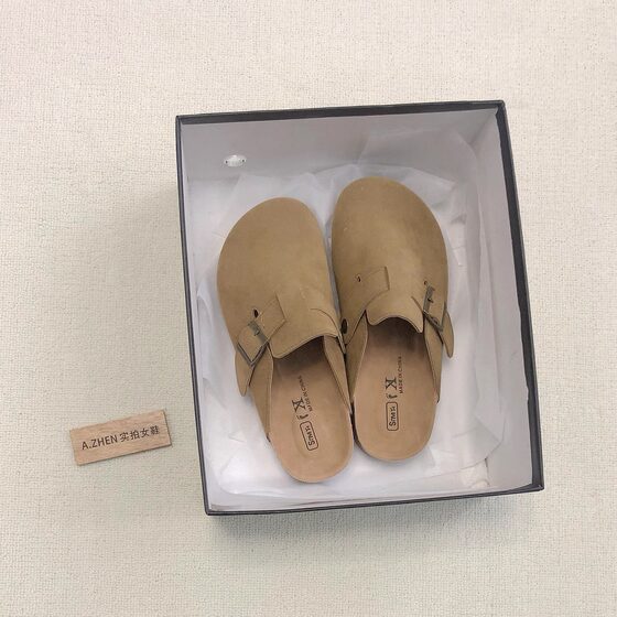Thick-soled Half Toboken Shoes Women's Shoes Outer Wear 2025 Spring and Autumn Baotou Half Slippers All-match Boken Single-layer Shoes for Women