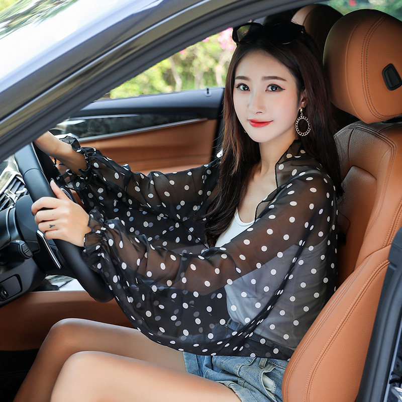 Sun Protection Shawl Cardigan for Women, Long-Sleeved Summer Driving Sleeves, Cape-Style Thin Ice Silk Arm Sleeves for Cycling, Sun Protection Clothing