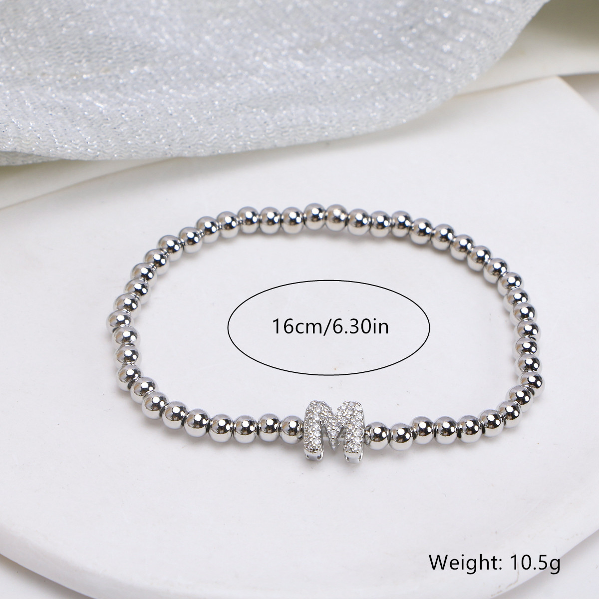 Beaded Chain Chain Type 1 Piece Quantity Wholesale Jewelry Simple Style Letter Copper Zircon Inlay Bracelets Beaded Chain