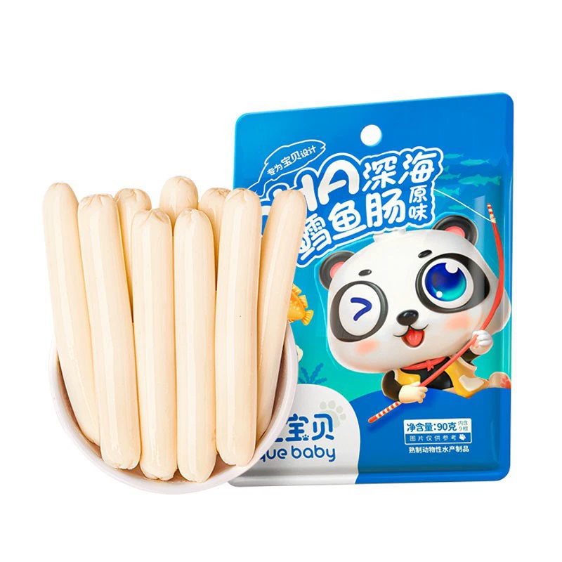 № 2 детская колбаса из трески детская DHA колбаса из глубоководной трески питание детская закуска колбаса 90 г
