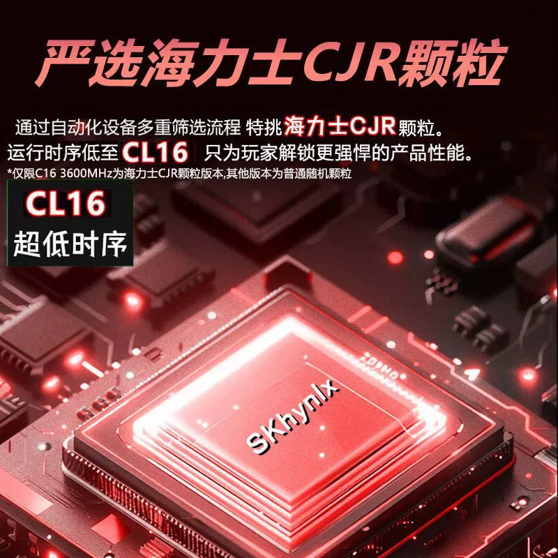 DDR4 игровая память (Hynix CJR) наборы 8–32 ГБ, 3200–3600 МГц, задержка CL16/CL18, низкая тайминговая