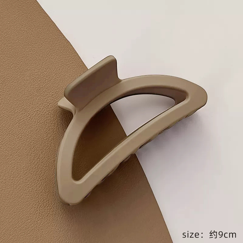 Milk Brown simple clip de tiburón horquilla hembra Cabeza trasera updo clip de pelo cabeza de plástico grande pinza de pelo tocado horquilla