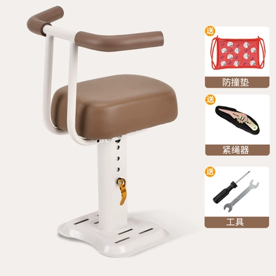 Suitable for Electric Vehicle Child Electric car child seat - white-curved-handlebar-armrest-thick-seat