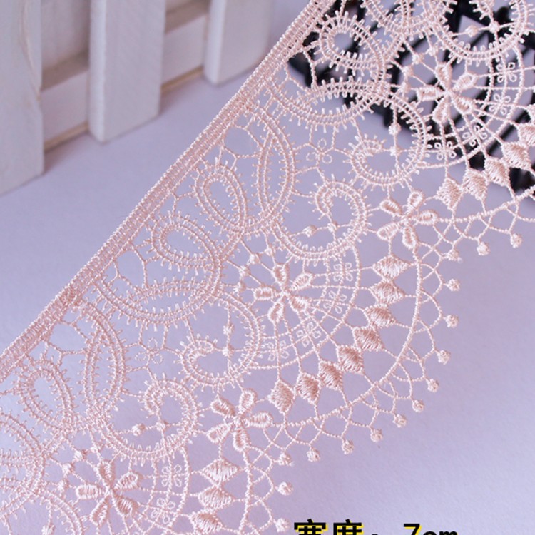 Japón 7cm polietileno de línea delgada accesorios de encaje solubles en agua DIY ropa falda pendular material de decoración de puño