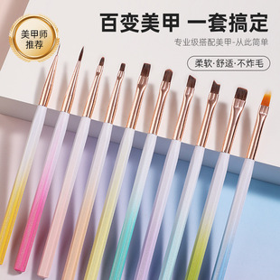 Nail art brush 10 Pack suit high-end nail art tools factory wholesale nail art pull line pen Gouhui pen painting