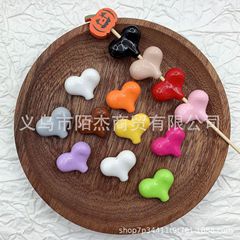 アクリルソリッドカラーピーチハート携帯電話ケースクリームアクセサリー卸売ジュエリービーズ手作り diy 素材ルースビーズ