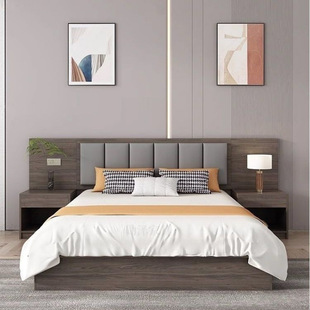 Hotel Bed, Hotel Furniture, Apartment Single Room, Standard Room Bed, B&B Double Bed, Hotel Bed Special Full Set Cross-Border E-Commerce