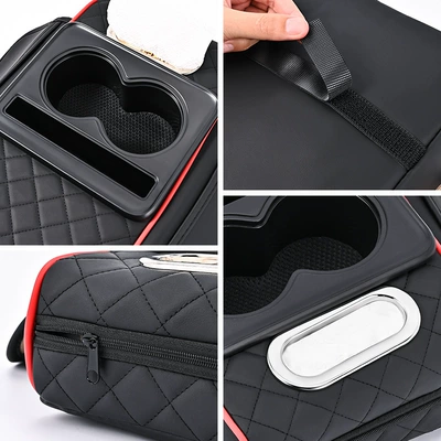 Armrest box, storage bag car tissue box