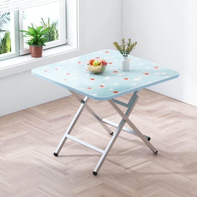 Mesa plegable, mesa de comedor casera, mesa de comedor portátil simple, mesa cuadrada de alquiler, mesa cuadrada simple de comedor