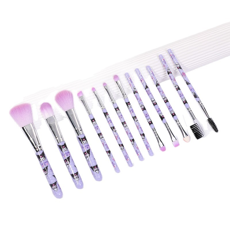 Nuevo cross-border caricature Kullomi conjunto completo de cepillo de maquillaje 11 piezas de blush eye shadow refrescar guantes herramientas de cepillo