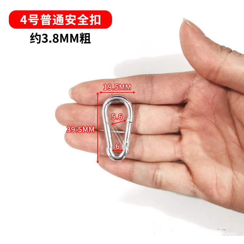 メーカー卸売カラビナ安全バックル犬チェーンフック鉄亜鉛メッキ安全バックルスプリングフック金属ホイストバックル|undefined