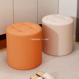 家用小凳子客厅茶几凳圆皮墩软包儿童坐凳矮凳网红板凳门口换鞋凳