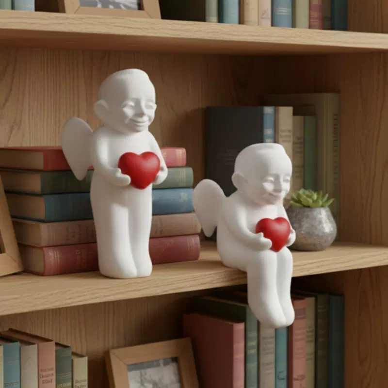创意新奇热门Angel figurine holding a heart手捧爱心的天使摆件