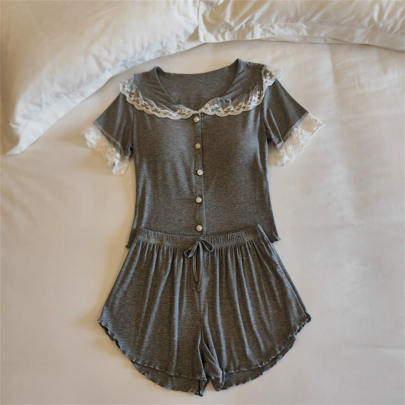 Top with cups, spring pijama, summer sexy thin set