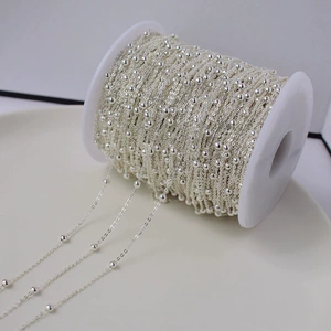 Color-preserving silver-coated silver-plated bead clip with bead chain diy handmade homemade bracelet necklace accessories material loose chain