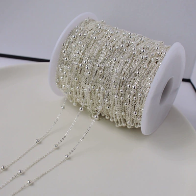 Color-preserving silver-coated silver-plated bead clip with bead chain diy handmade homemade bracelet necklace accessories material loose chain