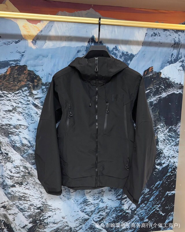 HH 海丽汉森新款硬壳连帽冲锋衣男士户外运动登山防水夹克外套|undefined