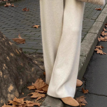 梨形身材显瘦针织阔腿加厚垂坠感拖地休闲直筒裤子女2025秋冬新款