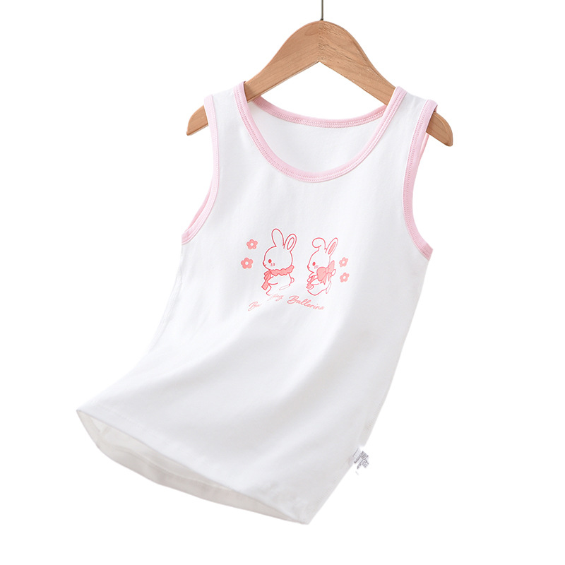 Algodón sin costuras Chaleco de verano nuevos niños y niñas bebé correa sin mangas sin hueso tocar fondo pijamas delgados moda