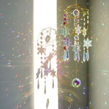 阳光捕手水晶挂件炫彩雪花彩虹光影窗户圣诞节圣诞树装饰捕梦网