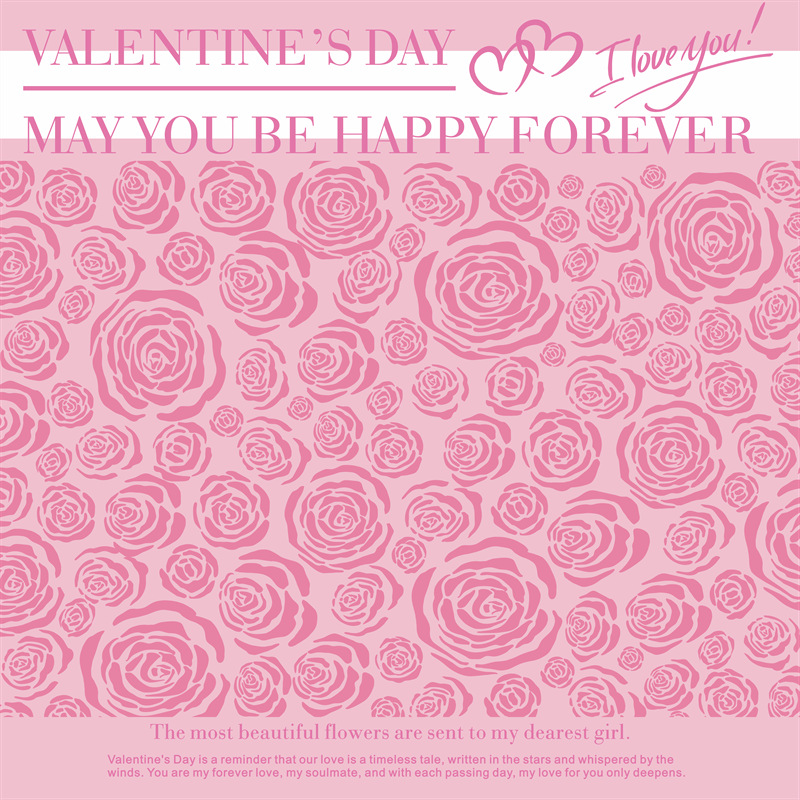 Fábrica de fiestas de flores Nuevo papel de embalaje de flores transfronterizas, ramo de flores de San Valentín, papel de embalaje de flores, papel de embalaje de regalos