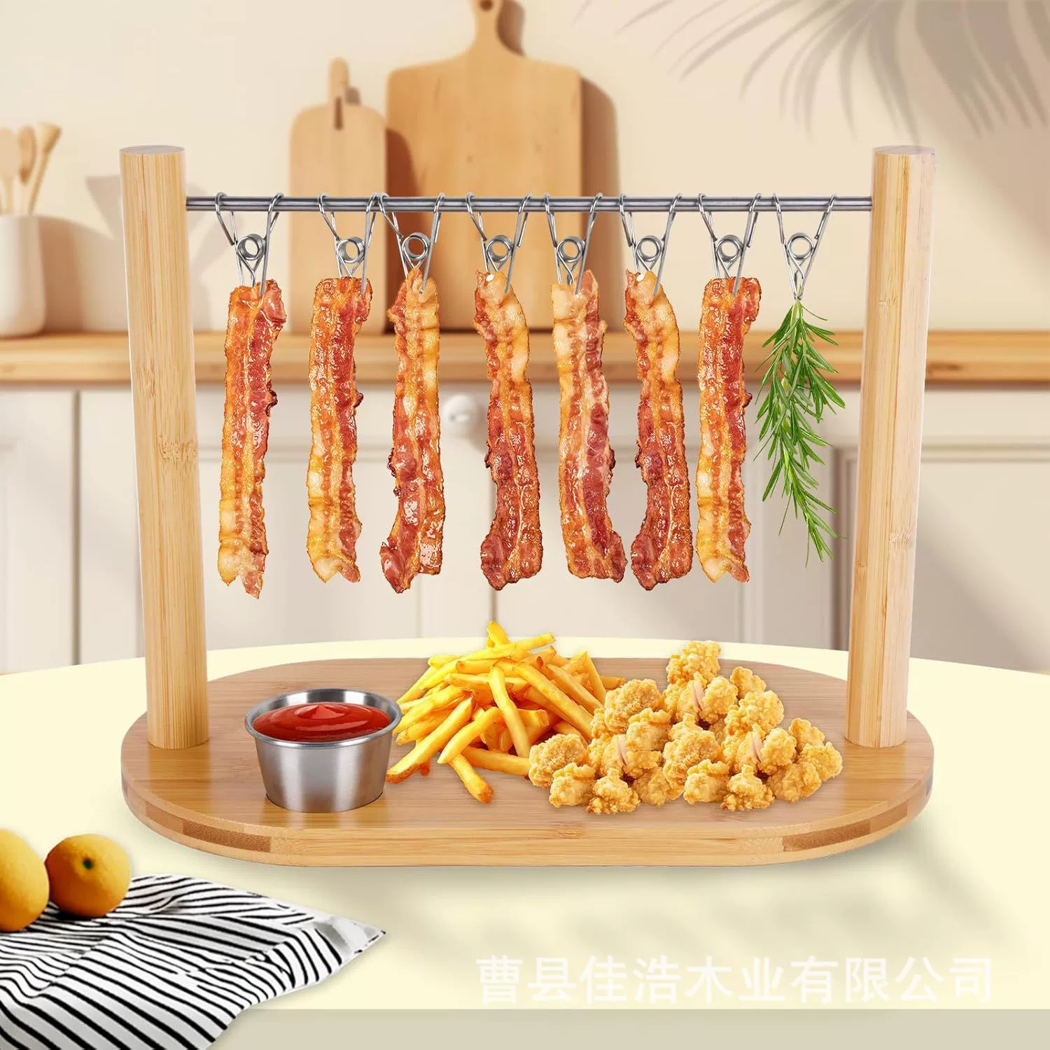 Деревянная подставка для хранения барбекю на открытом воздухе, поднос для бекона и деликатесов с подставкой, поднос для горячего горшка, подставка для копченостей