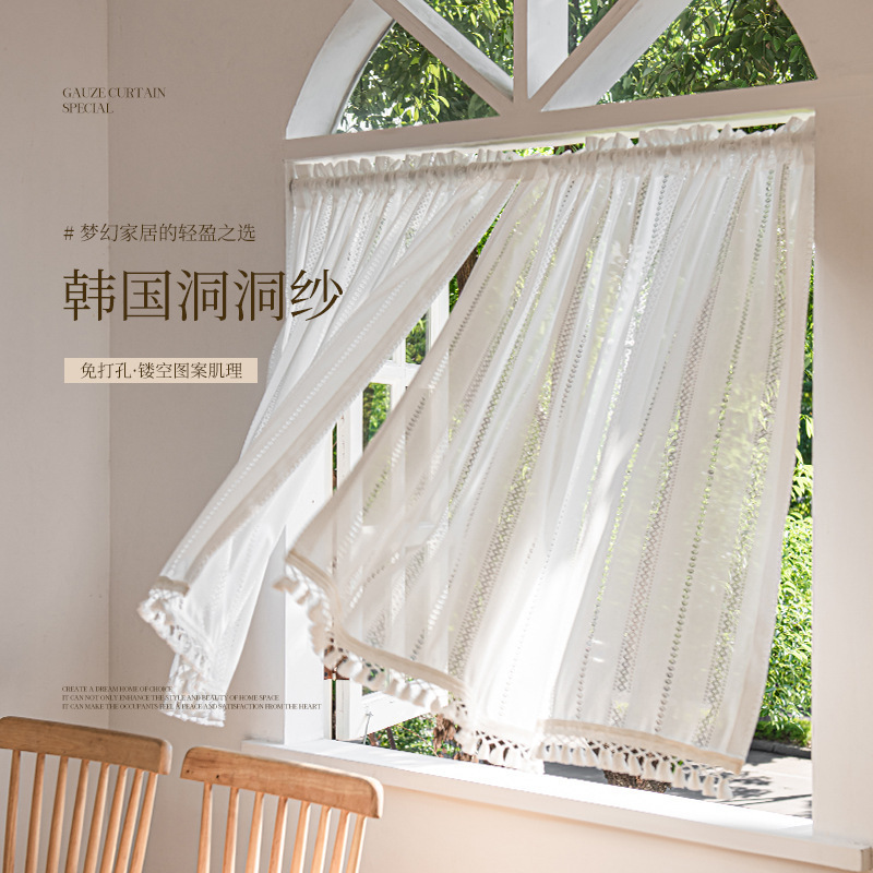 Korean-Style Romantic Lace Curtains, Sheer Curtains, Short Curtains for Bay Windows, Bedroom, Living Room, Window Screens, Direct Supply from the Source Factory Korean-Style Romantic Lace Curtains, Sheer Curtains, Short Curtains for Bay Windows, Bedroom, Living Room, Window Screens, Direct Supply from the Source Factory
