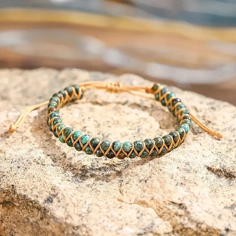 Hand-woven double-layer purple flower emperor stone yoga bracelet new Amazon cross-border energy bracelet