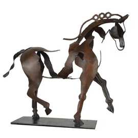 跨境货源金属马雕塑Horse Sculpture Adonis镂空桌面装饰金属摆件