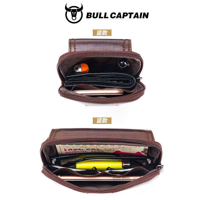 Capitán Niu cuero hombres cinturón de cuero multifuncional gancho cuero genuino 5.5.6.4.7 pulgadas teléfono móvil caja registradora bolso de la cintura