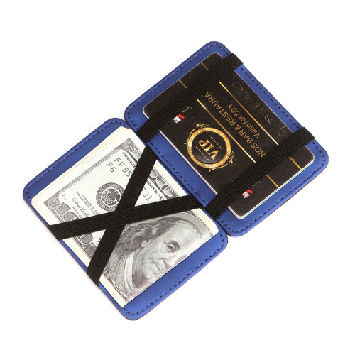 Cross-border hot selling PU men's flip magic wallet cross pattern men's wallet fashion wallet short card holder wholesale