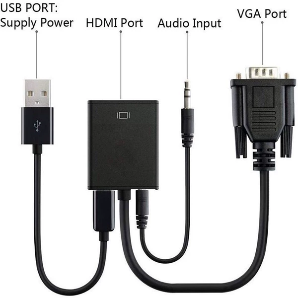 VGA to HDMI with audio band power supply