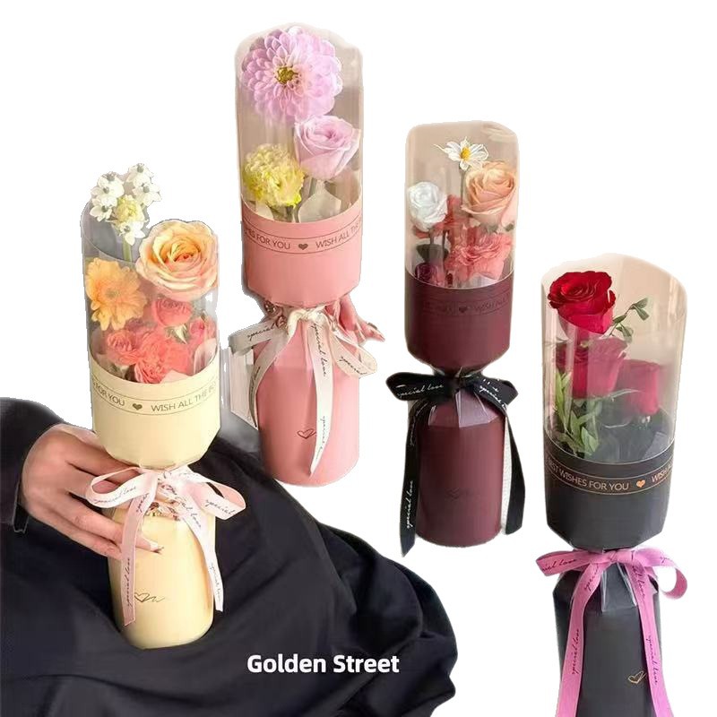 Piqueta de una pieza de pensamiento de siete colores, bolsa única, ramo pequeño, artefacto de envoltura de flores, papel de envoltura de flores, papel de envoltura de flores de ramo