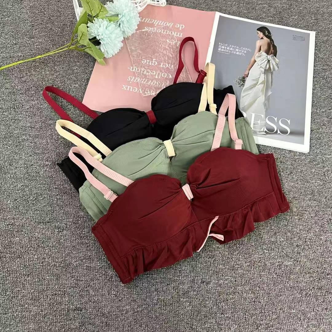 Nuevo estilo de verano brillante sin marcas cómodas ropa interior brillante sexy desnudo sujetador contra el pecho contra la caída del sujetador