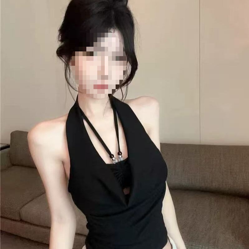 Fake Two-Piece Halter Neck Tank Top for Women, Summer Thai Style Hot Girl Tube Top, Stunningly Beautiful Fake Two-Piece Halter Neck Tank Top for Women, Summer Thai Style Hot Girl Tube Top, Stunningly Beautiful